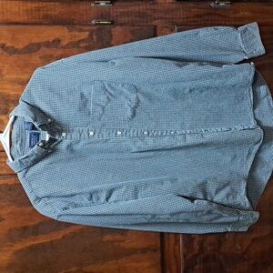 Checkered Button-Up Shirt American Khakis by VanHeusen Size L Navy Blue/White